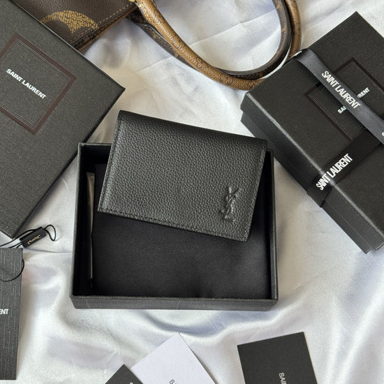 Yves Saint Laurent YSL Card Holder Grained Calfskin Wallet 693492