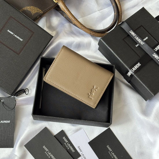Yves Saint Laurent YSL Card Holder Grained Calfskin Wallet 693492