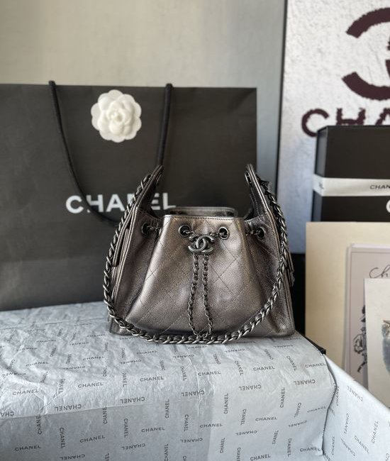 Chanel Hobo Quilted Leather Mini Bucket Bag AS5631