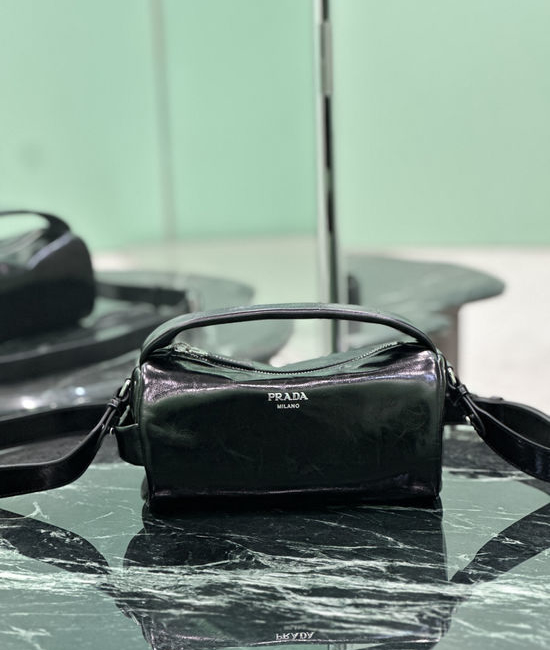 Prada Boston Bag Patent Leather Handbag 2VH188