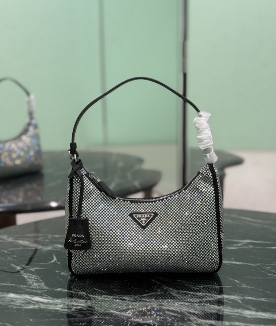 Prada Hobo Rhinestone Shoulder Bag 1NE204M