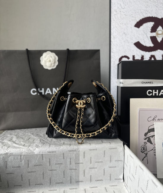 Chanel Hobo Quilted Leather Mini Bucket Bag AS5631