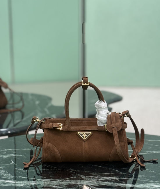 Prada Softlux Bonnie Mini Suede Crossbody Bag 1BA486