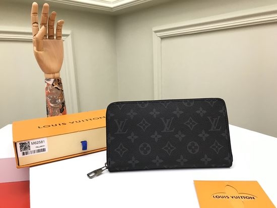 Louis Vuitton LV Black Monogram Zippy Organizer Wallet with Card Slots 14947