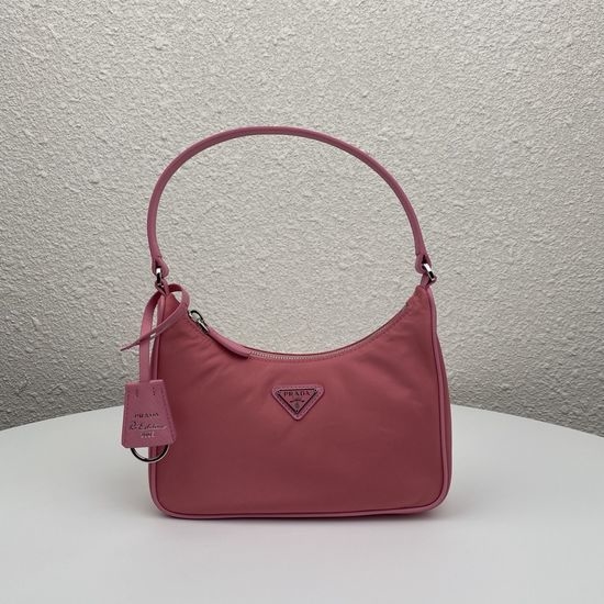Prada Hobo Re-Nylon Shoulder Bag with Leather Strap 1NE204