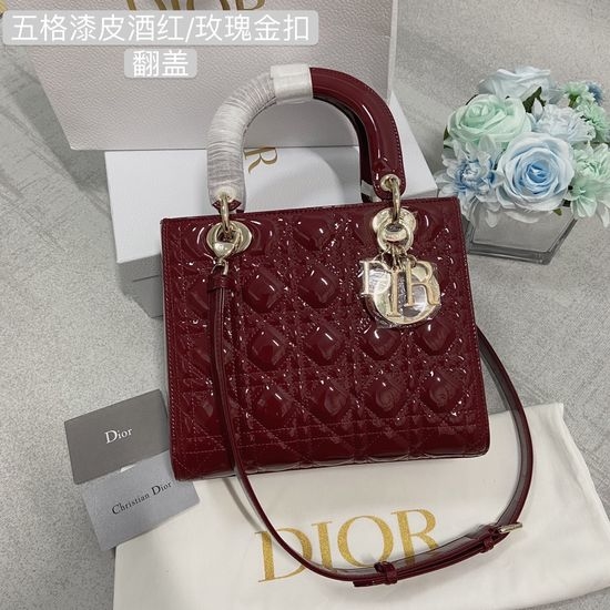Christian Dior CD Patent Leather Shoulder Bag 6605