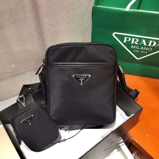 Prada Nylon Crossbody Bag with Removable Pouch 2VH112