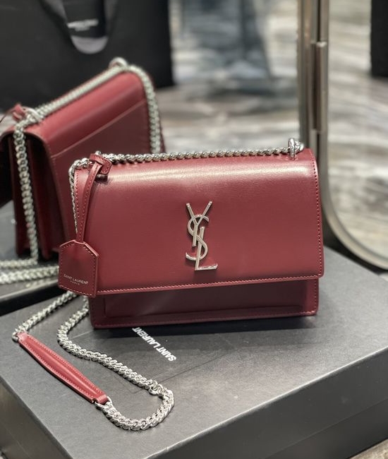 Yves Saint Laurent YSL Sunset Grained Leather Bag 422906