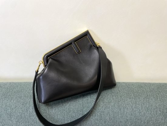 Fendi First Black Structured Handbag M80019