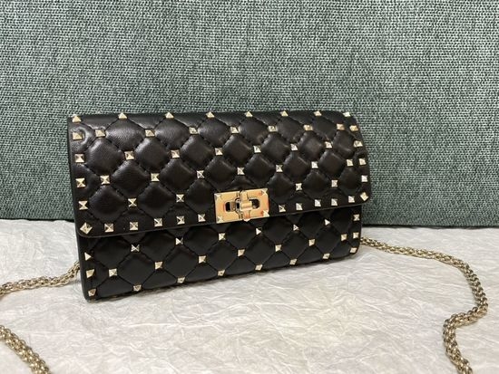 Valentino Rivet Sheepskin Shoulder Clutch 0137