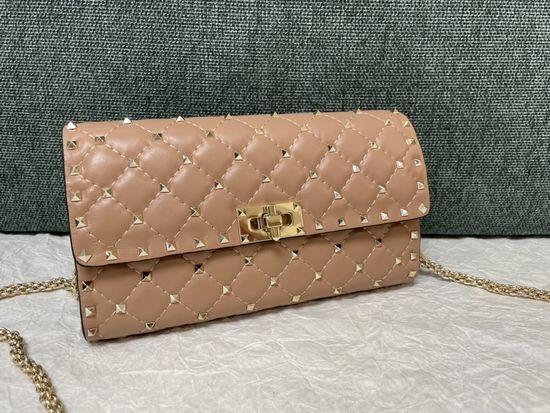 Valentino Rivet Sheepskin Shoulder Clutch 0137
