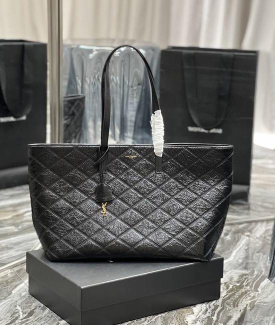 Yves Saint Laurent YSL Shopping Tote Bag Quilted Waxed Cowhide 394195