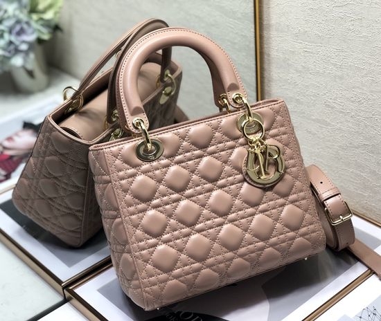 Christian Dior CD Lady Lambskin Flap Handbag 6605