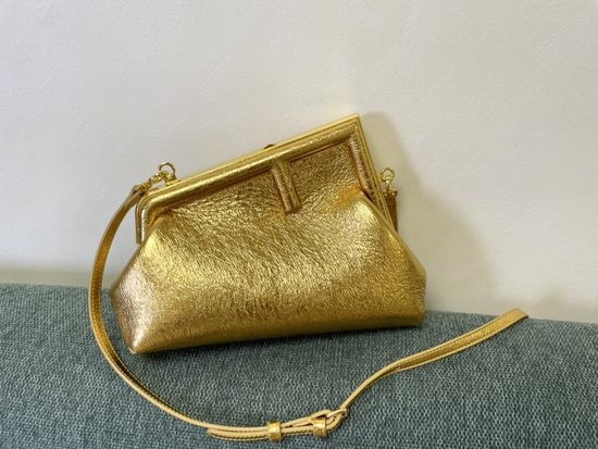 Fendi First Ruched Gold Small Handbag M80018