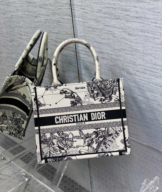 Christian Dior CD Tote Bag with Crane Embroidery 8002