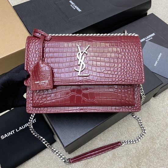 Yves Saint Laurent YSL Sunset Crocodile Pattern Bag 442906