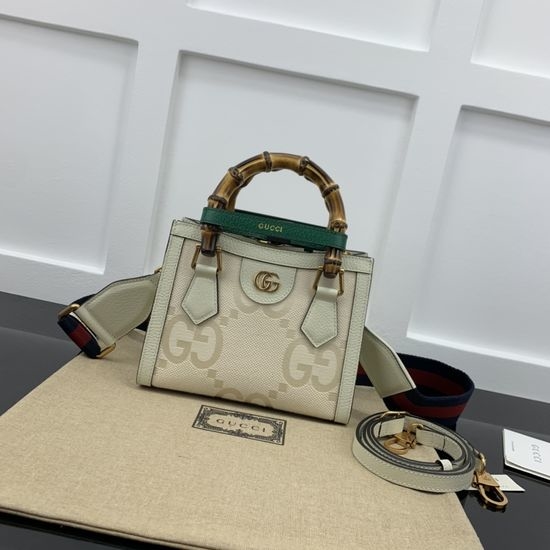 Gucci Handbag White Canvas Leather 702732