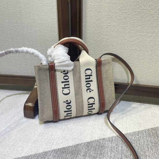Chloe Woody Linen Tote Bag 6060