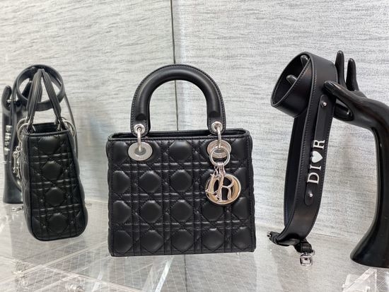 Christian Dior CD Lady Patent Leather Four-Grid Bag 6604