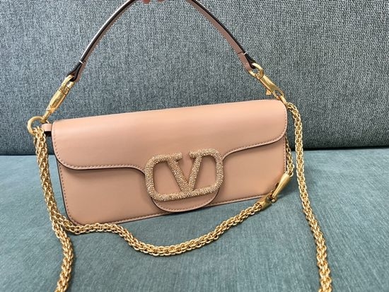 Valentino Calfskin Shoulder Bag Crystal Buckle 1133