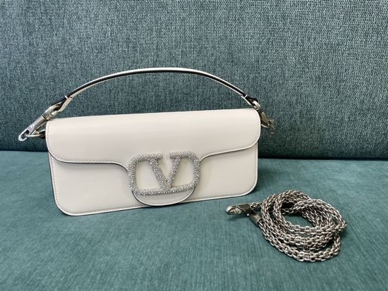 Valentino Calfskin Shoulder Bag Crystal Buckle 1133