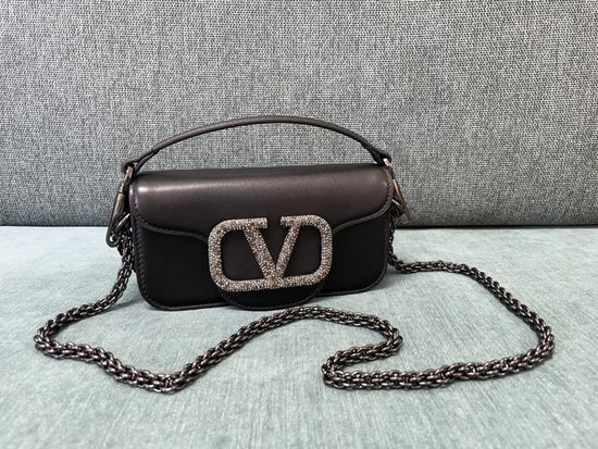 Valentino Calfskin Shoulder Bag with Crystal Buckle 1133