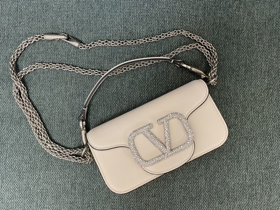 Valentino Calfskin Shoulder Bag with Crystal Buckle 1133