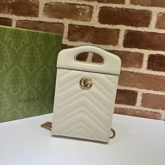 Gucci Handbag Original Leather Off White 699756