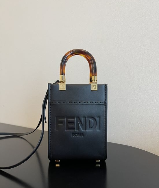 Fendi Sunshine Mini Tortoiseshell Handle Tote Bag 208