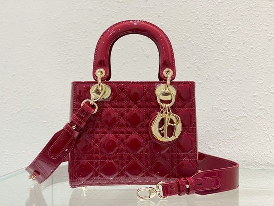 Christian Dior CD Lady Christian Dior CD Cherry Red Patent Leather 6604