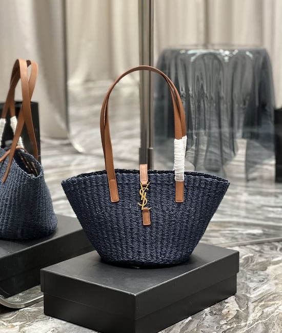 Yves Saint Laurent YSL Woven Raffia Tote Bag 685618