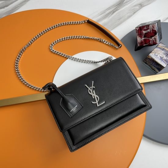 Yves Saint Laurent YSL Sunset Classic Textured Leather Bag 442906.Zx