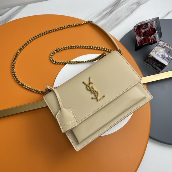 Yves Saint Laurent YSL Sunset Classic Textured Leather Bag 442906.Zx