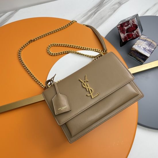 Yves Saint Laurent YSL Sunset Calfskin Shoulder Bag 442906.Zx