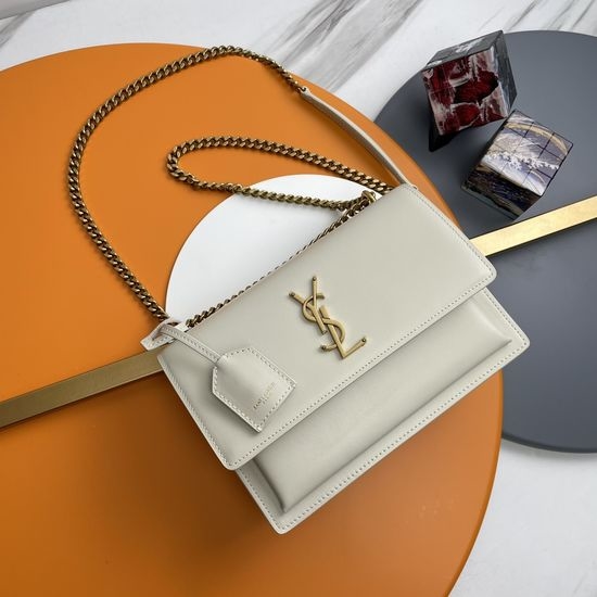 Yves Saint Laurent YSL Sunset Classic Textured Leather Bag 442906.Zx