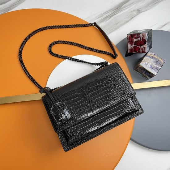 Yves Saint Laurent YSL Sunset Crocodile Pattern Bag 442906Zx