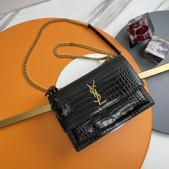 Yves Saint Laurent YSL Sunset Crocodile Pattern Bag 442906Zx