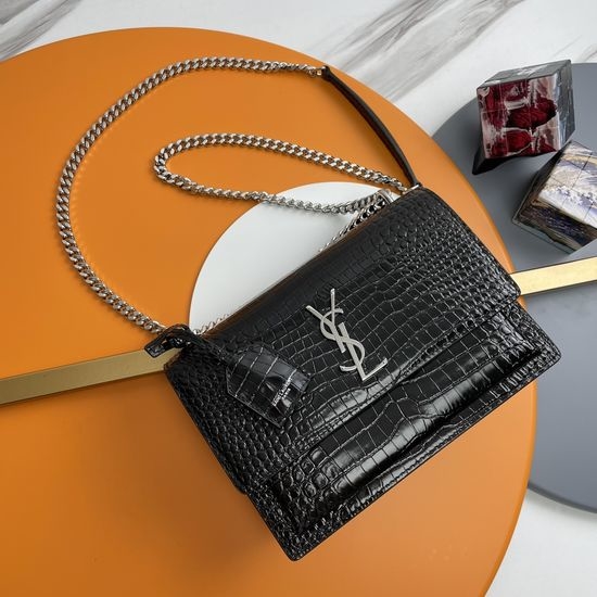 Yves Saint Laurent YSL Sunset Crocodile Pattern Bag 442906Zx