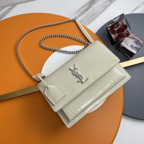 Yves Saint Laurent YSL Sunset Crocodile Pattern Bag 442906