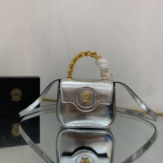 VERSACE Denim Medusa Top Handle Small Bag 1066