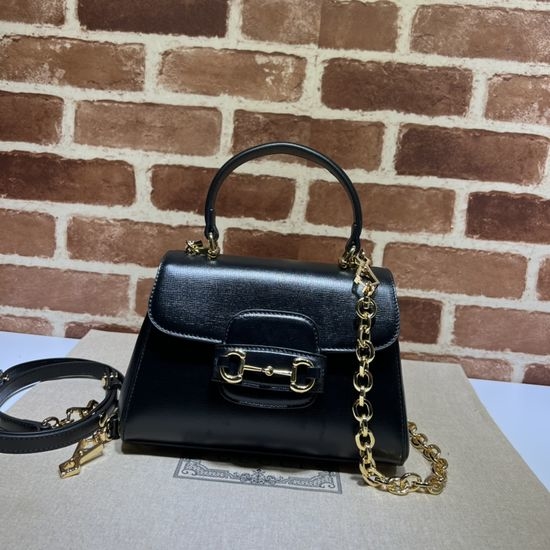 Gucci Smooth Leather Black Bag 703848