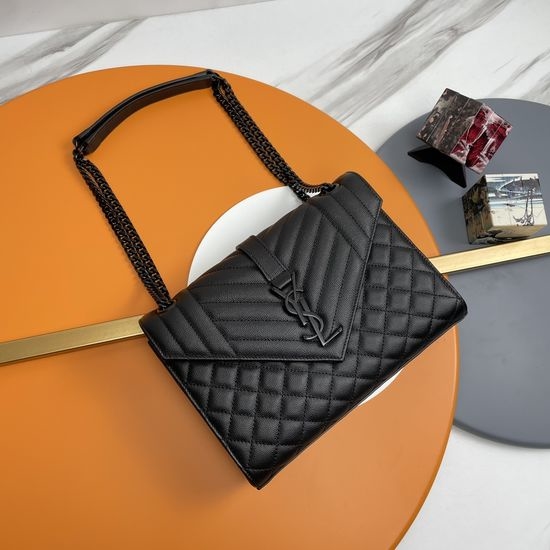 Yves Saint Laurent YSL Envelope Bag Grain Embossed Quilted Leather 487206.ZX