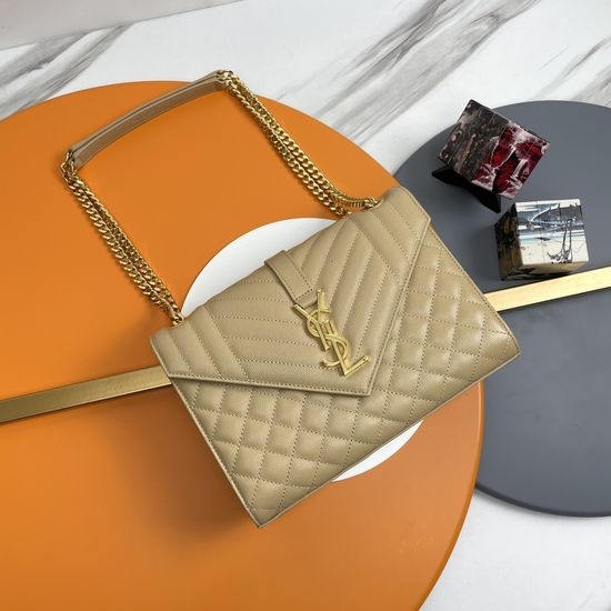 Yves Saint Laurent YSL Quilted Leather Envelope Bag 487206
