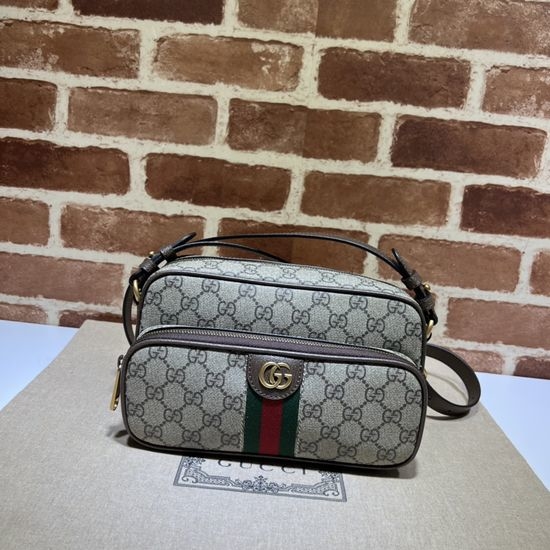 Gucci Handbag Brown Pig Pattern Leather 723312