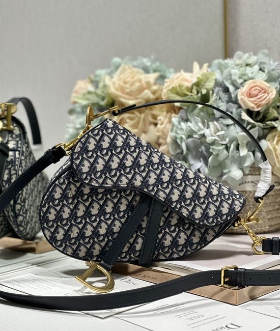Christian Dior CD Saddle Bag with Ethnic Style Strap #3351/#3397