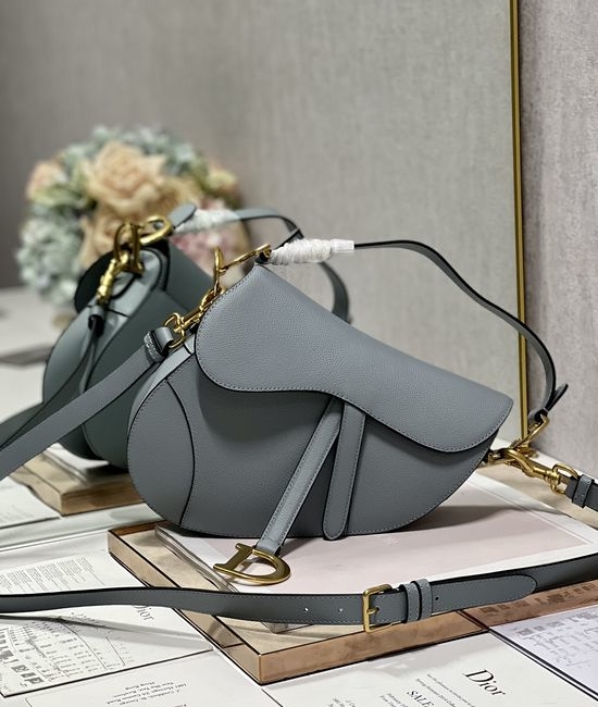 Christian Dior CD Saddle Bag Haze Blue Large 9700