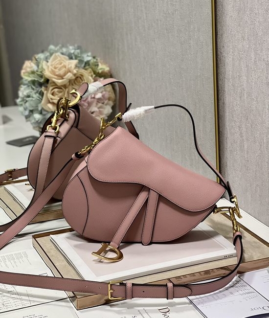 Christian Dior CD Saddle Bag Vintage Pink Large 9696
