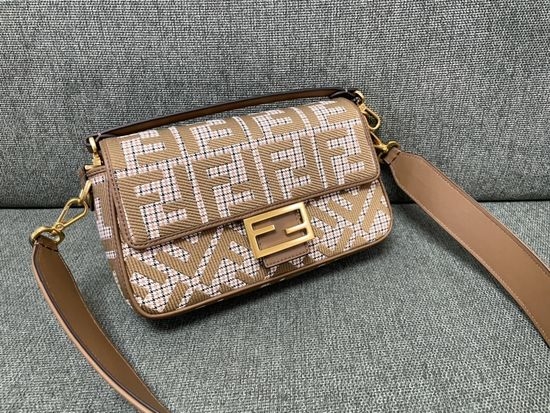Fendi Baguette Houndstooth Embroidery Bag 83329