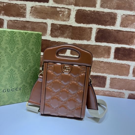 Gucci Handbag Brown Embroidered G 723776