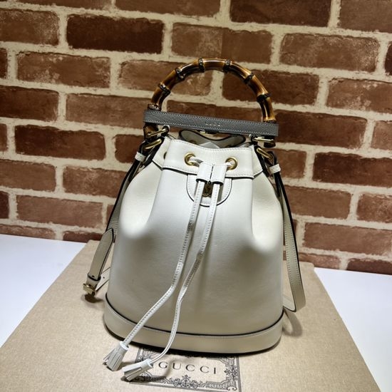 Gucci White Leather Tote Bag 724652